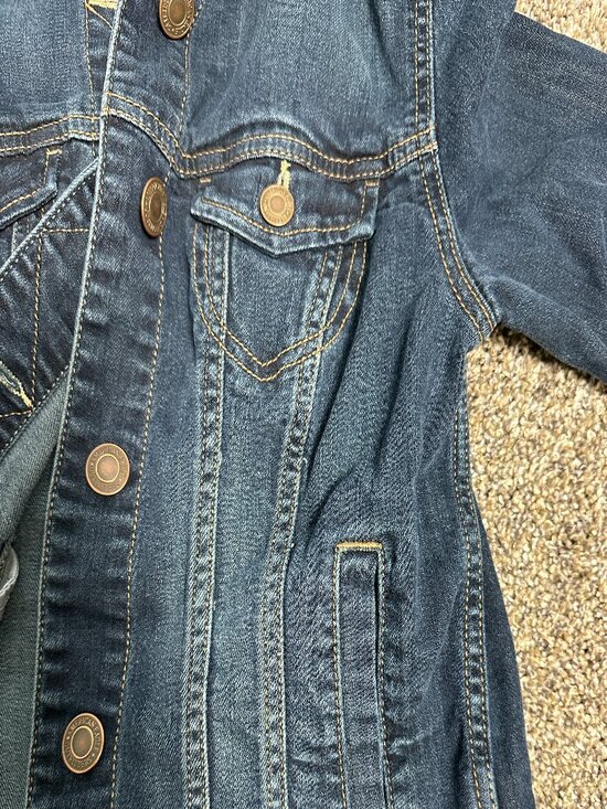 American Eagle cropped denim jean jacket boyfriend fit Medium - Picture 3 of 9